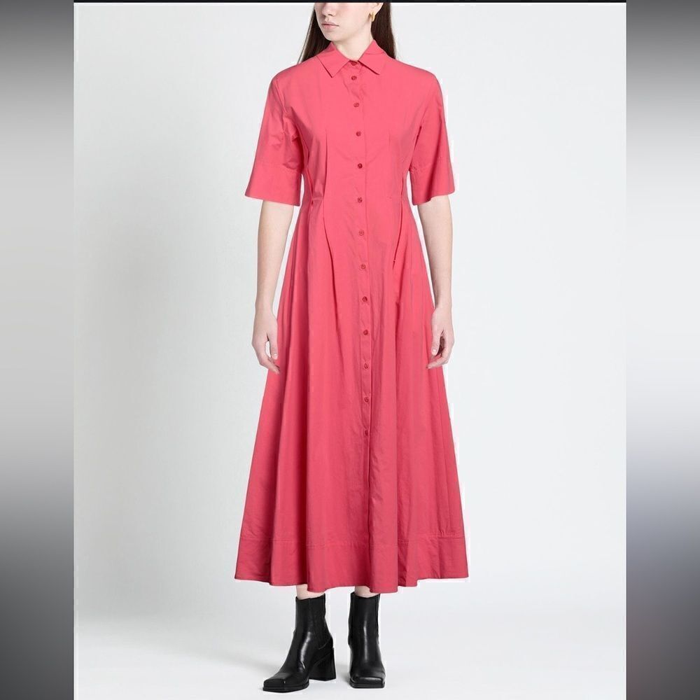 Antonelli | NWTs Monaco Pink Front Button Midi Dress Size Medium